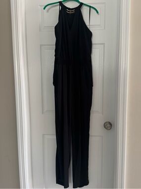 BCBGMaxAzria Black Sleeveless Halter Jumpsuit